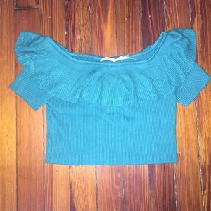 Kimchi Blue ruffle neck crop top